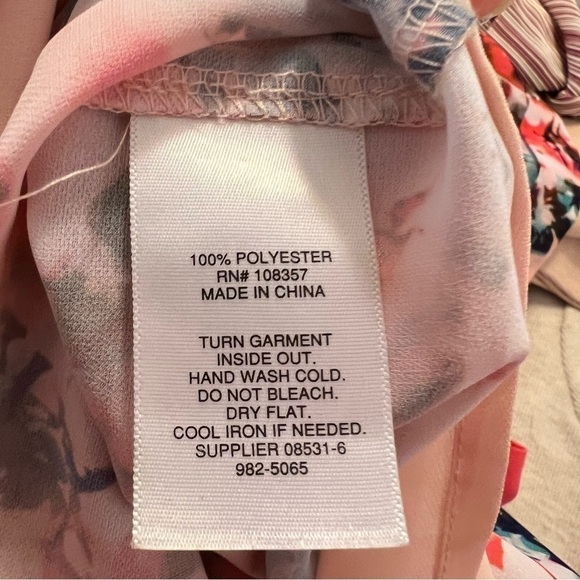 A.n.a. Floral Blouse Pink Blue Rolled Cuff - Picture 11 of 11